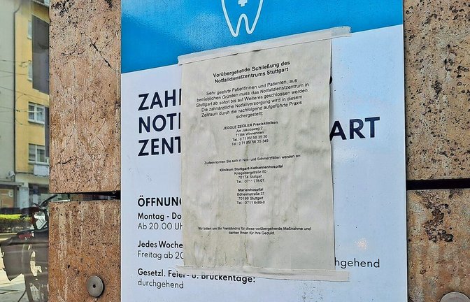 Derzeit geschlossen: die Zahnärztliche Notfallpraxis in Stuttgart-West<span class='image-autor'>Foto: Andreas Müller</span>