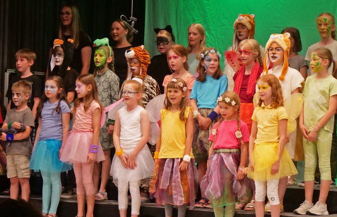 Die Vulkids haben das Publikum in der Oberriexinger Festhalle in den Urwald entführt.  <span class='image-autor'>Fotos: Friedrich</span>