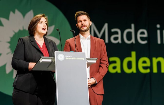 Clara Wellhäußer und Jan-Lukas Schmitt sind zu den neuen Landeschefs der Grünen in Baden-Württemberg gewählt worden.<span class='image-autor'>Philipp von Ditfurth/dpa</span>