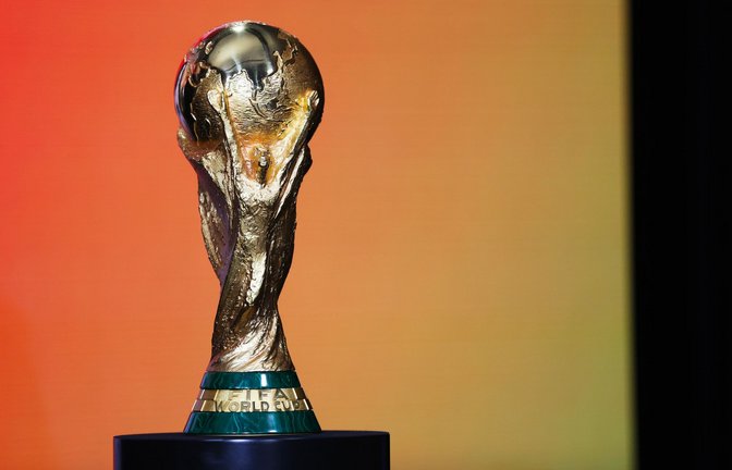 Diese Trophäe ist für den künftigen Fußball-Weltmeister.<span class='image-autor'>Foto: Heather Khalifa/AP/dpa</span>