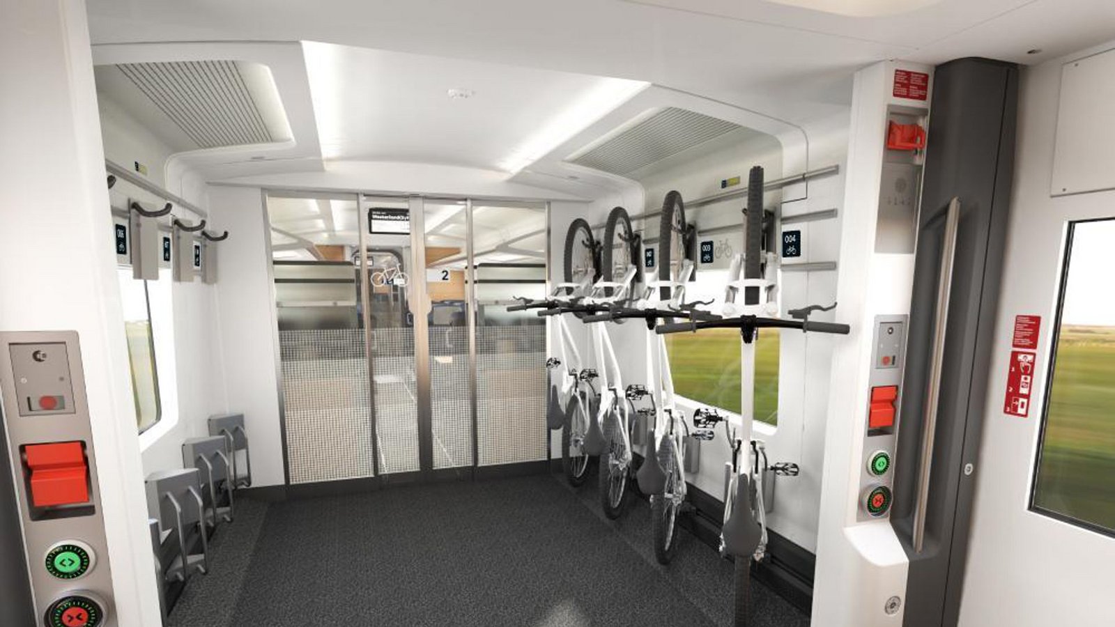 Großzügige Plätze für Fahrräder sind vorgesehen.Foto: Talgo Großzügige Plätze für Fahrräder sind vorgesehen.Foto: Talgo