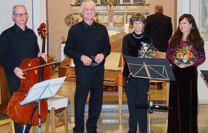 Tilmann Spieß, Franz Backhaus, Swanhild Backhaus und Barbara Horn (von links) musizierten in der Liebfrauenkirche. Foto: Wesner