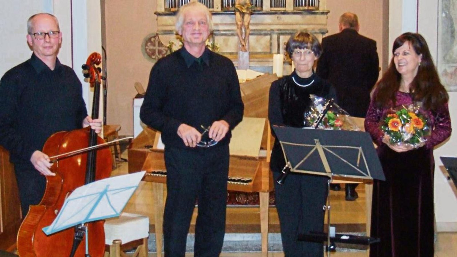 Tilmann Spieß, Franz Backhaus, Swanhild Backhaus und Barbara Horn (von links) musizierten in der Liebfrauenkirche. Foto: Wesner