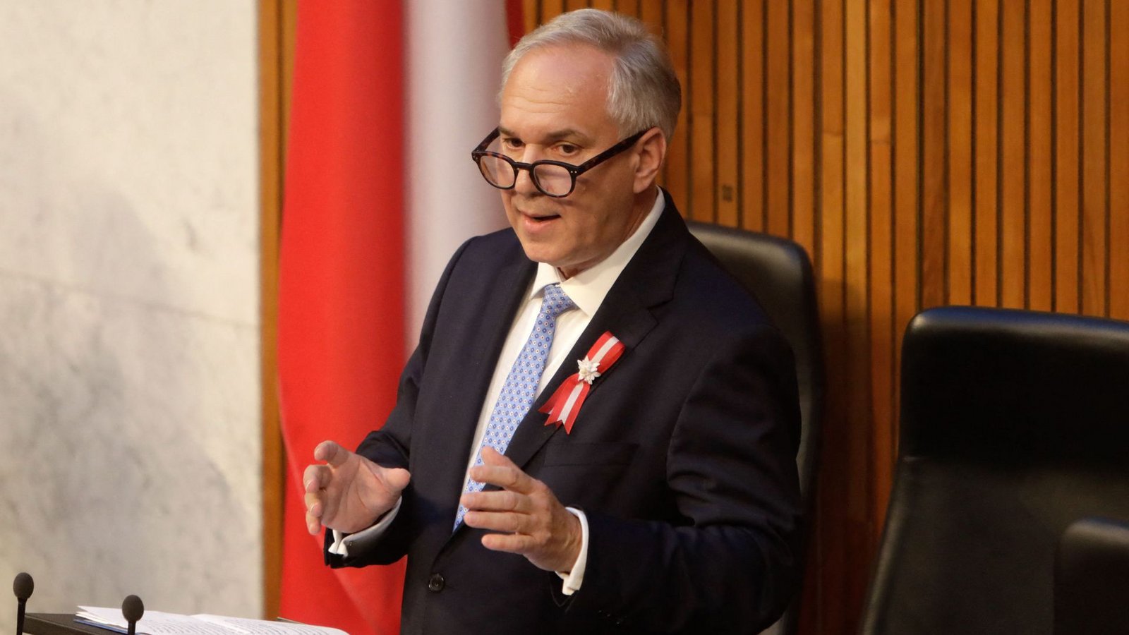 Walter Rosenkranz (FPÖ) wurde in Österreich zum Parlamentspräsidenten gewählt.Foto: AFP/ALEX HALADA