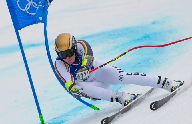 Anton Grammel bei seiner olympischen Premiere im Super-G. Im Riesenslalom will er besser abschneiden.<span class='image-autor'>Foto: John Locher/AP/dpa</span>