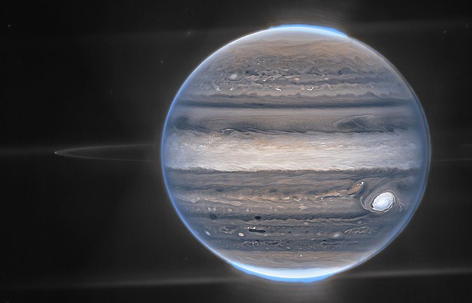 Das James-Webb-Weltraumteleskop hat detailreiche Bilder des Jupiters geliefert.<span class='image-autor'>Foto: dpa/NASA</span>