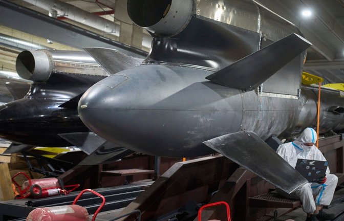 Ukrainische Marschflugkörper des Typs Flamingo. (Symbolbild/Archiv)<span class='image-autor'>Foto: Efrem Lukatsky/AP/dpa</span>