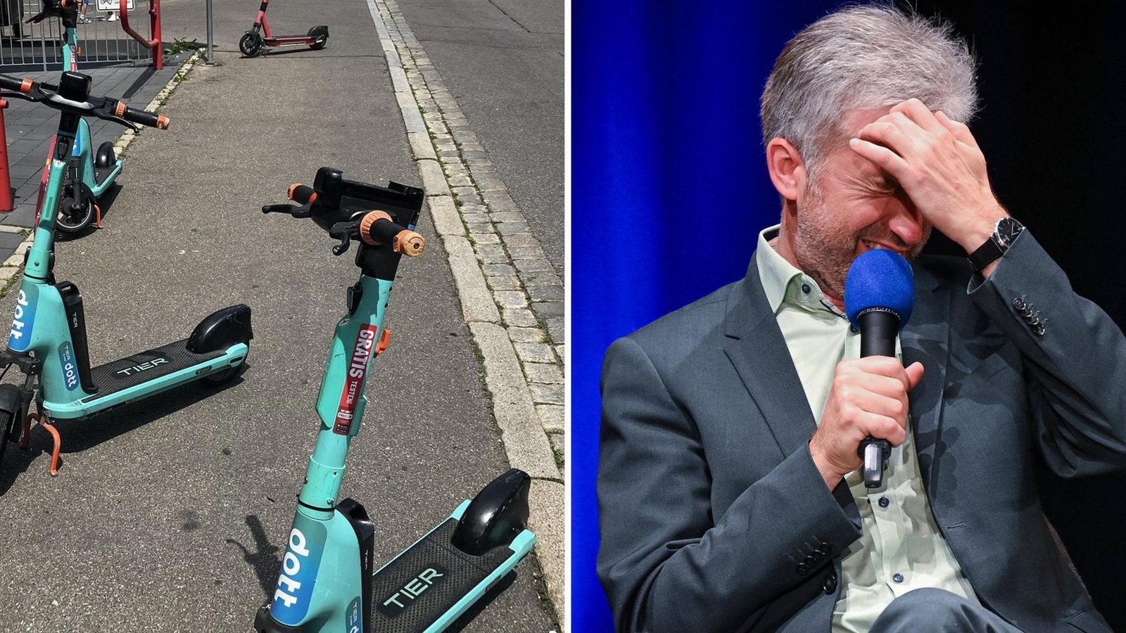 Auf seiner Facebook-Seite macht Boris Palmer seinem Ärger über die abgestellten E-Scooter Luft – und schickt das Foto ans Ordnungsamt.Foto: Facebook-Profil Boris Palmer, imago/Markus Ulmer Auf seiner Facebook-Seite macht Boris Palmer seinem Ärger über die abgestellten E-Scooter Luft – und schickt das Foto ans Ordnungsamt.Foto: Facebook-Profil Boris Palmer, imago/Markus Ulmer
