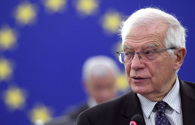 Der EU-Außenbeauftragte Josep Borrell verkündete die Details des neuen Sanktionspakets.<span class='image-autor'>Foto: AFP/FREDERICK FLORIN</span>