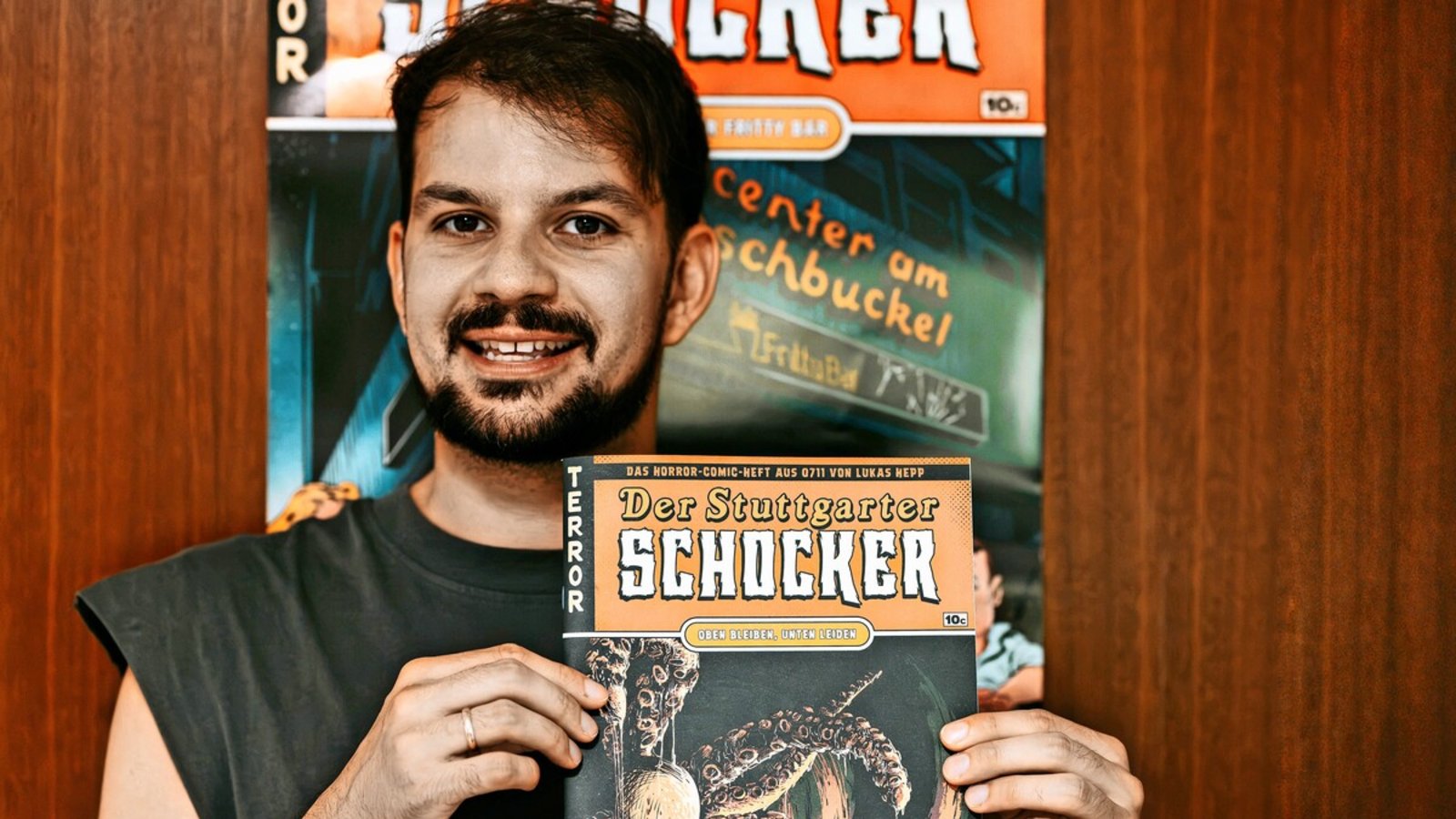 Lukas Hepp hat sich in seinem neuesten "Stuttgarter Schocker"-Comic die S-21-Baustelle vorgenommen.Foto: Lukas Hepp Lukas Hepp hat sich in seinem neuesten "Stuttgarter Schocker"-Comic die S-21-Baustelle vorgenommen.Foto: Lukas Hepp