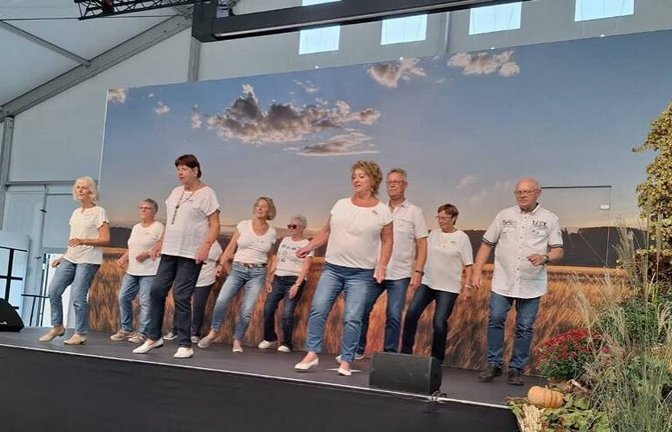 Kleiner Rückblick auf das Landwirtschaftliche Hauptfest in Stuttgart: Mit dabei war die Line-Dance-Gruppe der Sersheimer Landfrauen. Bei zwei Auftritten auf der Bühne in der Halle der Regionen zeigten sie jeweils drei Tänze und mit einer stimmungsvollen Zugabe animierten sie die Besucher zum Mitmachen.  <span class='image-autor'>Foto: p</span>