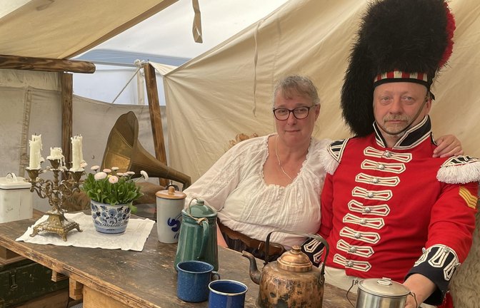 Carmen und Siegfried Gallus verbringen ihren Jahresurlaub beim Westerntreffen in Sersheim.  <span class='image-autor'>Fotos: Stogios</span>