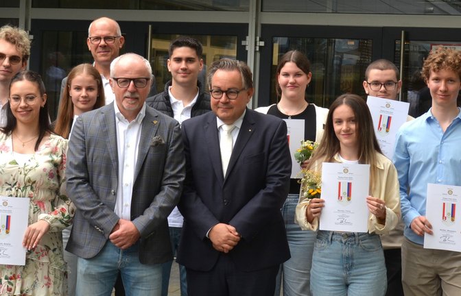 Preisverleihung durch den Rotary-Club an die Besten des Beruflichen Schulzentrums.  <span class='image-autor'>Foto: p</span>