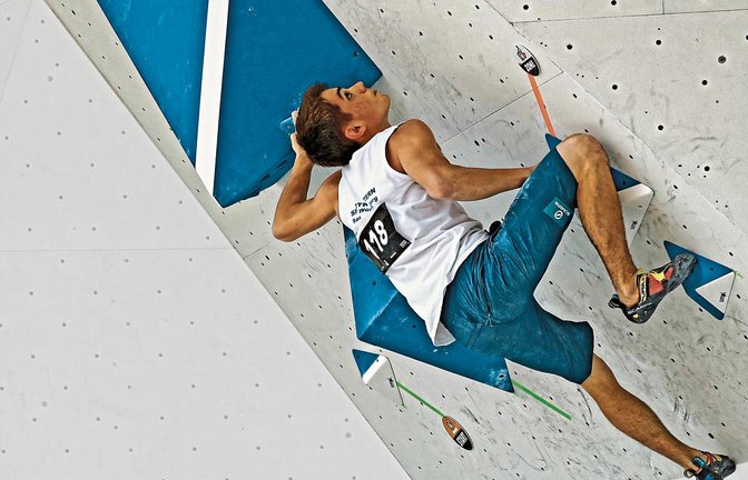 Sportklettern, Klettern, Bouldern, Max Kleesattel aus Schwäbisch Gmünd ist ein leidenschaftlicher Sportkletterer. Er begann im Alter von zehn Jahren in einer Kinderklettergruppe.  Foto: StN
