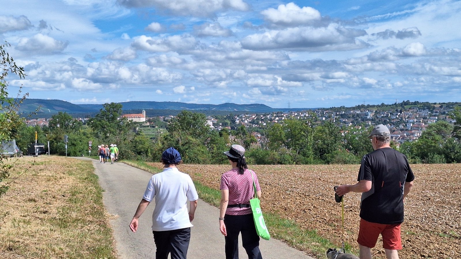 Herrlicher Ausblick von der Auricher Höhe über Vaihingen und Schloss Kaltenstein. Jetzt ist es nicht mehr weit bis zum Ziel.