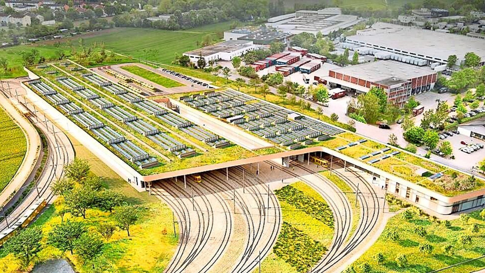 Der beim Stadtteil Hausen geplante vierte Betriebshof der Stuttgarter Straßenbahnen (SSB) entsteht zusammen mit einer neuen Strecke, die bis nach Ditzingen führen soll.Foto: Loomn/Jost Hauer Der beim Stadtteil Hausen geplante vierte Betriebshof der Stuttgarter Straßenbahnen (SSB) entsteht zusammen mit einer neuen Strecke, die bis nach Ditzingen führen soll.Foto: Loomn/Jost Hauer