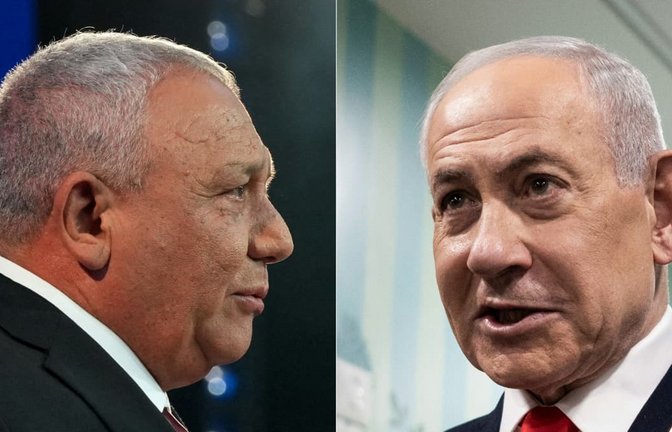 Gadi Eisenkot und Benjamin Netanjahu kämpfen um die Macht.<span class='image-autor'>MAYA LEVIN/JEWEL SAMAD/afp</span>