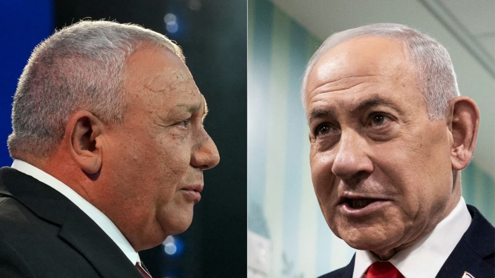Gadi Eisenkot und Benjamin Netanjahu kämpfen um die Macht.MAYA LEVIN/JEWEL SAMAD/afp