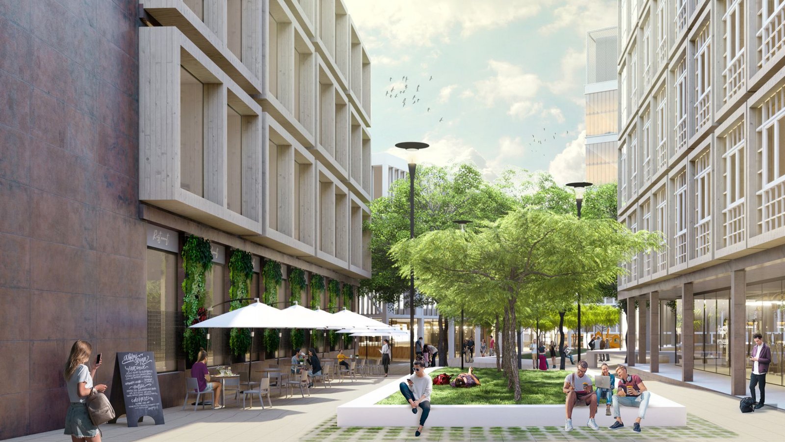 Ein gemischtes Quartier mit reichlich Gastronomie und Grünflächen soll auf der Industriebrache in Reutlingen entstehen.Foto: Isin Ein gemischtes Quartier mit reichlich Gastronomie und Grünflächen soll auf der Industriebrache in Reutlingen entstehen.Foto: Isin
