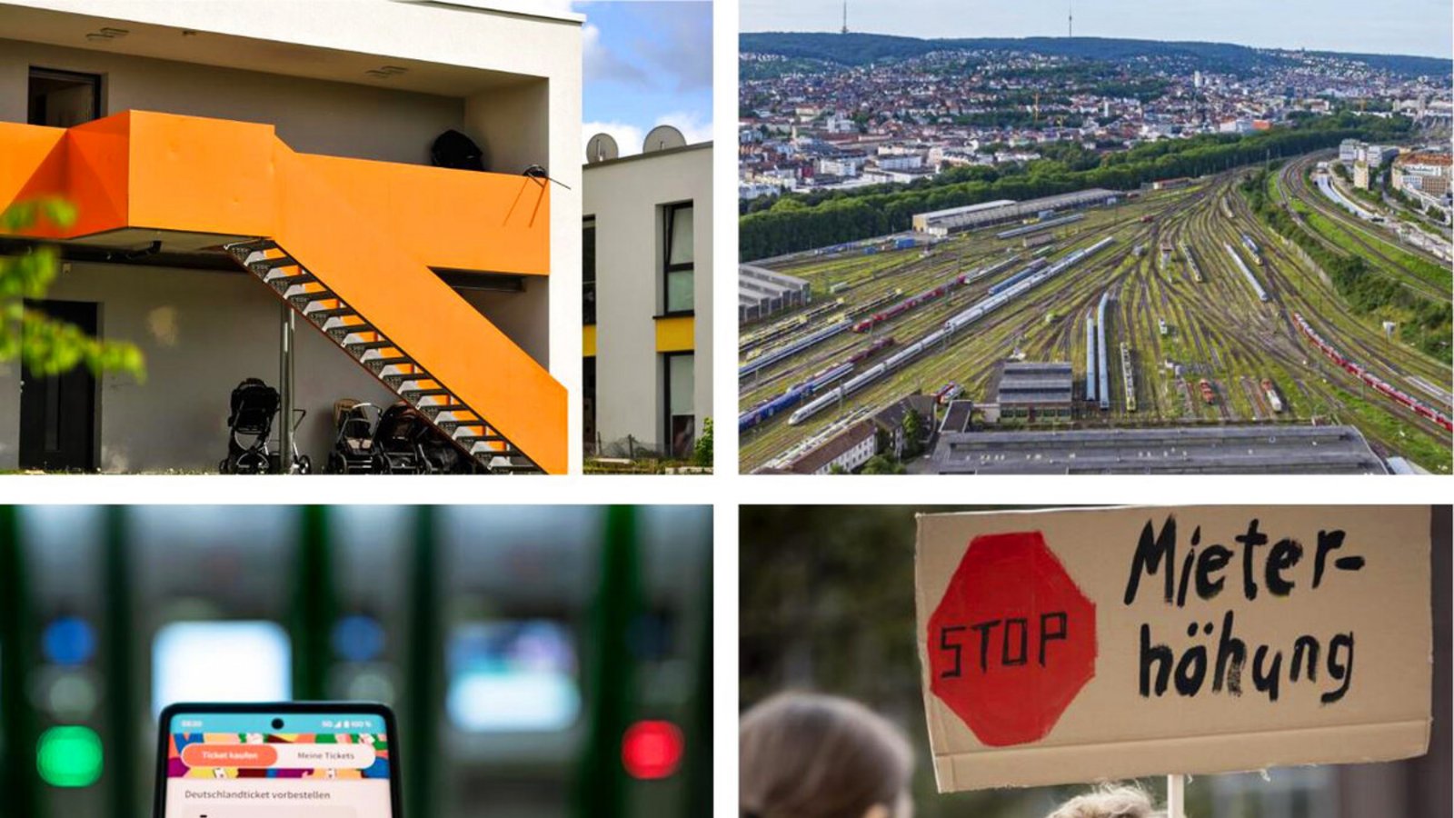 Es stehen viele Themen an (von links oben im Uhrzeigersinn): Die Unterbringung Geflüchteter ist eine Herausforderung. Die Gleisflächen am Hauptbahnhof können derzeit nicht umgenutzt werden. Die Mietpreisbremse läuft Ende 2025 aus. Wie geht es mit dem Deutschlandticket weiter? Es stehen viele Themen an (von links oben im Uhrzeigersinn): Die Unterbringung Geflüchteter ist eine Herausforderung. Die Gleisflächen am Hauptbahnhof können derzeit nicht umgenutzt werden. Die Mietpreisbremse läuft Ende 2025 aus. Wie geht es mit dem Deutschlandticket weiter?Foto: Lg/Max Kovalenko, Julian Rettig; imago/Arnulf Hettrich; dpa/Fabian Strauch Es stehen viele Themen an (von links oben im Uhrzeigersinn): Die Unterbringung Geflüchteter ist eine Herausforderung. Die Gleisflächen am Hauptbahnhof können derzeit nicht umgenutzt werden. Die Mietpreisbremse läuft Ende 2025 aus. Wie geht es mit dem Deutschlandticket weiter? Es stehen viele Themen an (von links oben im Uhrzeigersinn): Die Unterbringung Geflüchteter ist eine Herausforderung. Die Gleisflächen am Hauptbahnhof können derzeit nicht umgenutzt werden. Die Mietpreisbremse läuft Ende 2025 aus. Wie geht es mit dem Deutschlandticket weiter?Foto: Lg/Max Kovalenko, Julian Rettig; imago/Arnulf Hettrich; dpa/Fabian Strauch