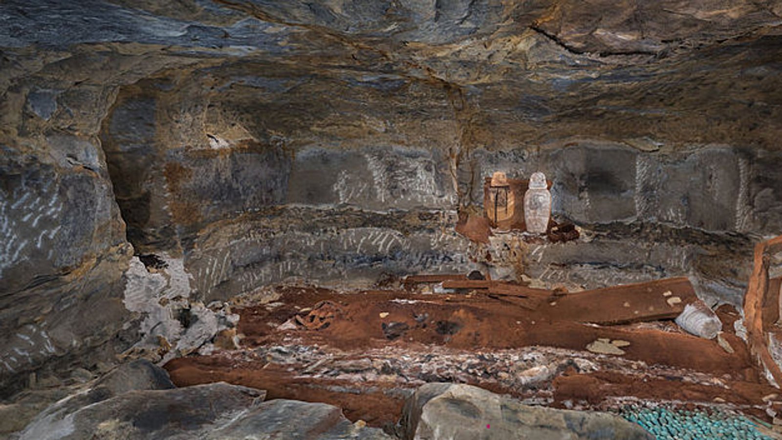3D-Photogrammetrie-Modell der sechsten Grabkammer, in der Didibastet beerdigt wurde. Die Priesterin hatte eine besonders privilegierte Stellung.Foto: Saqqara Saite Tombs Project/eScience Center/Universität Tübingen 3D-Photogrammetrie-Modell der sechsten Grabkammer, in der Didibastet beerdigt wurde. Die Priesterin hatte eine besonders privilegierte Stellung.Foto: Saqqara Saite Tombs Project/eScience Center/Universität Tübingen