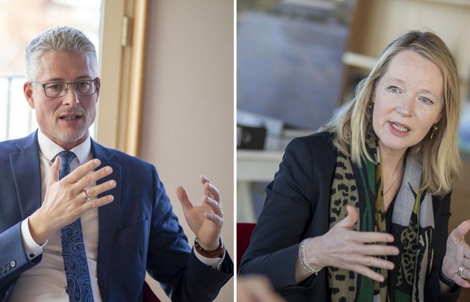 Steffen Jäger und Thekla Walker trafen sich zum Gespräch im Umweltministerium.<span class='image-autor'>Foto: Lichtgut/Leif Piechowski/Leif Piechowski</span>