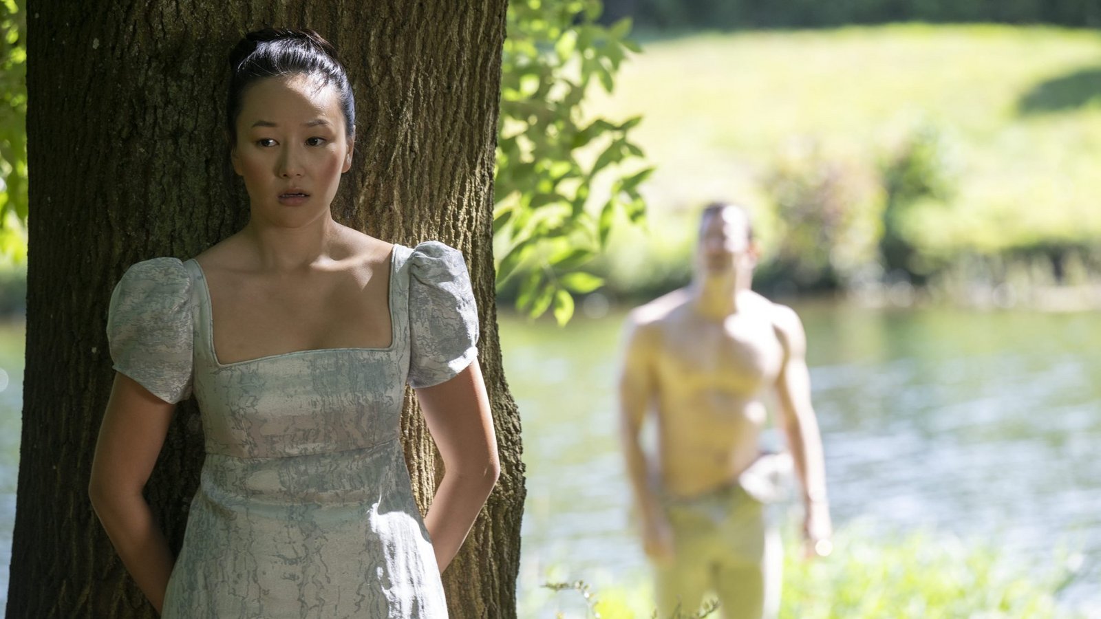 Yerin Ha als Sophie Baek und Luke Thompson als Benedict Bridgerton in Episode 3 der 4. Staffel "Bridgerton".Foto: LIAM DANIEL/NETFLIX Yerin Ha als Sophie Baek und Luke Thompson als Benedict Bridgerton in Episode 3 der 4. Staffel "Bridgerton".Foto: LIAM DANIEL/NETFLIX