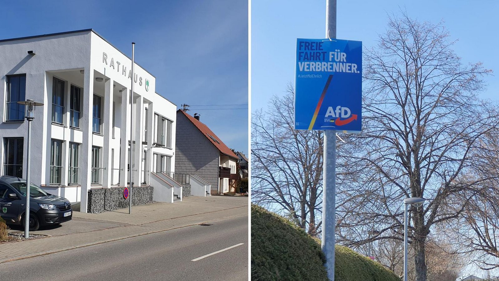 Freie Fahrt für Verbrenner – die AfD hofft auf verunsicherte Wähler in Bubsheim.Foto: Eberhard Wein