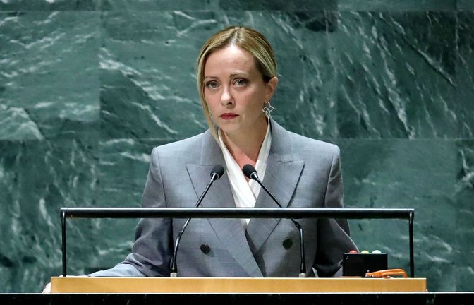 Die italienische Ministerpräsidentin Giorgia Meloni hat ein Abkommen mit dem albanischen Premier Edi Rama getroffen.<span class='image-autor'>Foto: AFP/LEONARDO MUNOZ</span>