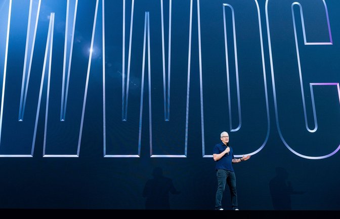 Apple und Konzern-Chef Tim Cook laden erneut zur Entwicklerkonferenz WWDC.<span class='image-autor'>Foto: Noah Berger/AP/dpa</span>