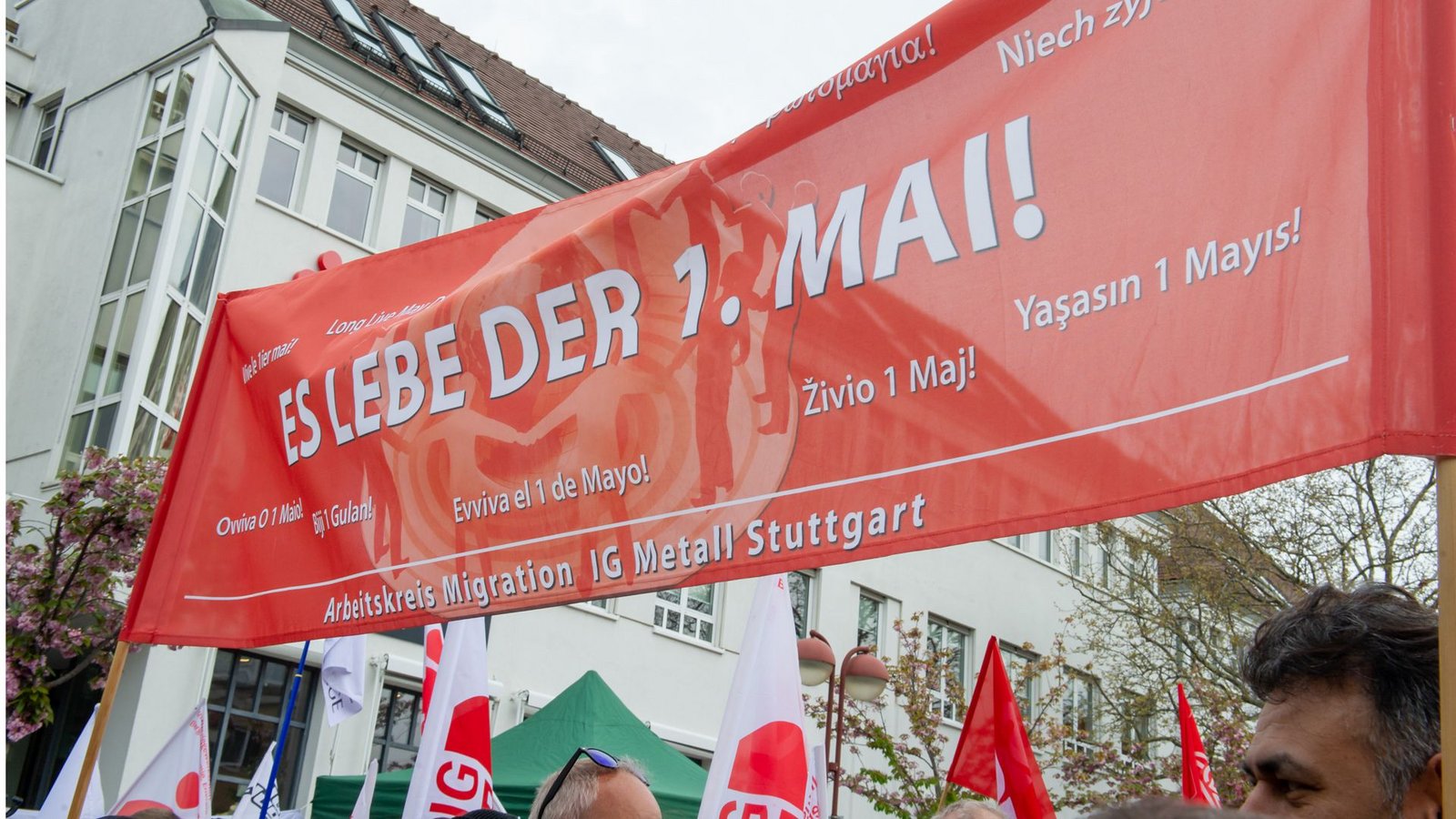 Es lebe der 1. Mai – eine fast zeitlos gültige Botschaft der Gewerkschaften.Foto: Eibner-Pressefoto/Sandy Dinkelacker