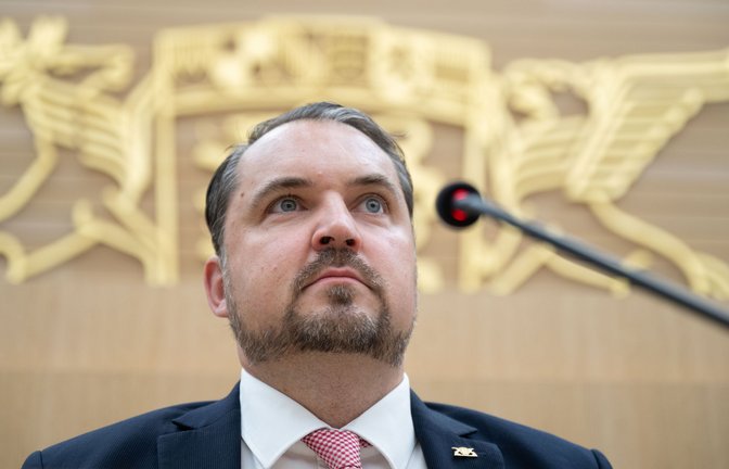 Der CDU-Abgeordnete Christian Gehring bei seiner Befragung im Juli im Landtag.<span class='image-autor'>Foto: /Marijan Murat</span>