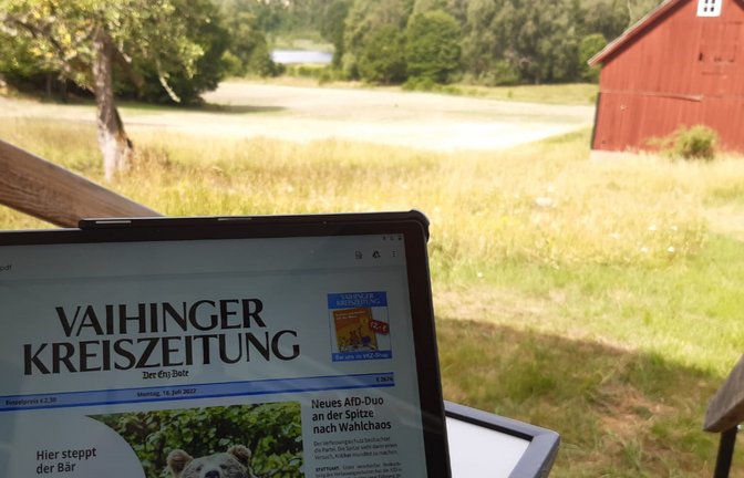 „God morgon, klappt super mit der VKZ“, schreibt Leser Dietrich Krischanitz aus seinem Urlaub in Schweden.
