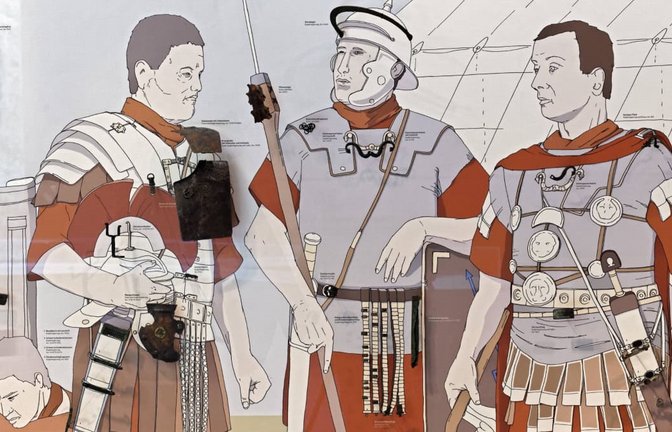 Abbildung von Legionären im Museum und Park Kalkriese (Varusschlacht)  im Osnabrücker Land.<span class='image-autor'>mago/Imagebroker</span>