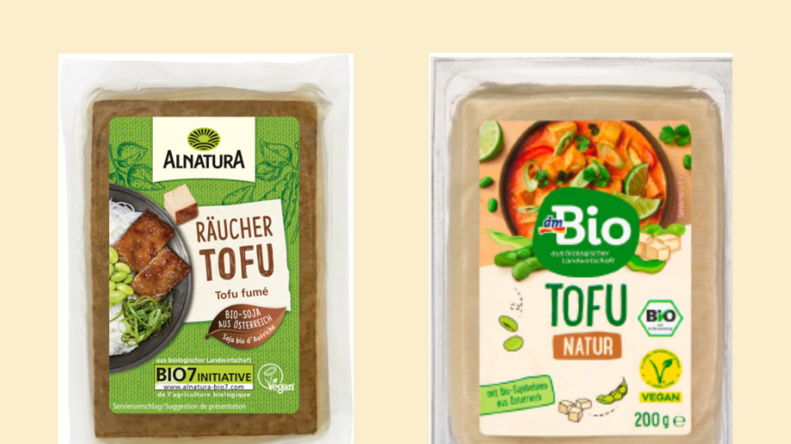 Diese beiden Produkte sind betroffen.Foto: Alnatura Produktions- und Handels GmbH / dm-drogerie markt GmbH + Co. KG