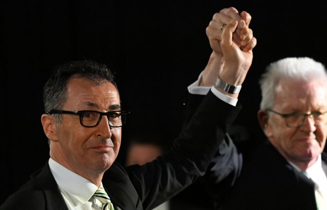 Bald ist Stabübergabe: Özdemir, Kretschmann<span class='image-autor'>Foto: Bernd Weißbrod/dpa</span>