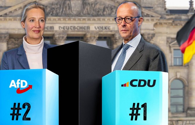 Die Union um Bundeskanzler Friedrich Merz hat weiterhin die Nase vorn vor der AfD um Alice Weidel.<span class='image-autor'>Foto: IMAGO//Michael Bihlmayer</span>