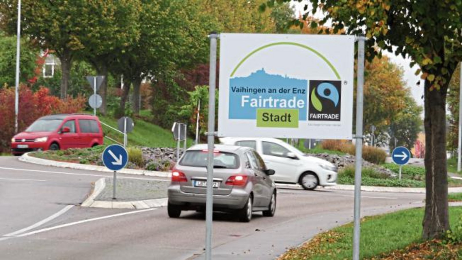 Willkommen in der Fairtrade-Stadt Vaihingen.  Foto: Arning