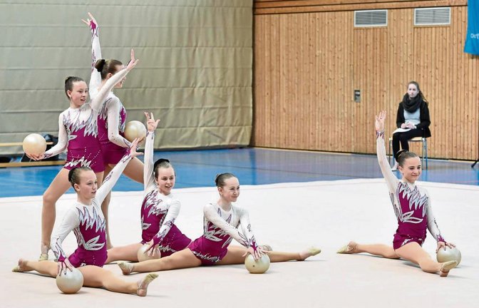 Um Haaresbreite auf den dritten Platz verbannt: Die K-Gruppe des TV Sersheim II mit (von links) Paula Kolb, Ramona Wagner, Savannah Wayne, Mailin Widmann, Jasmin Tenzer, Lina Brenner Foto: Leitner