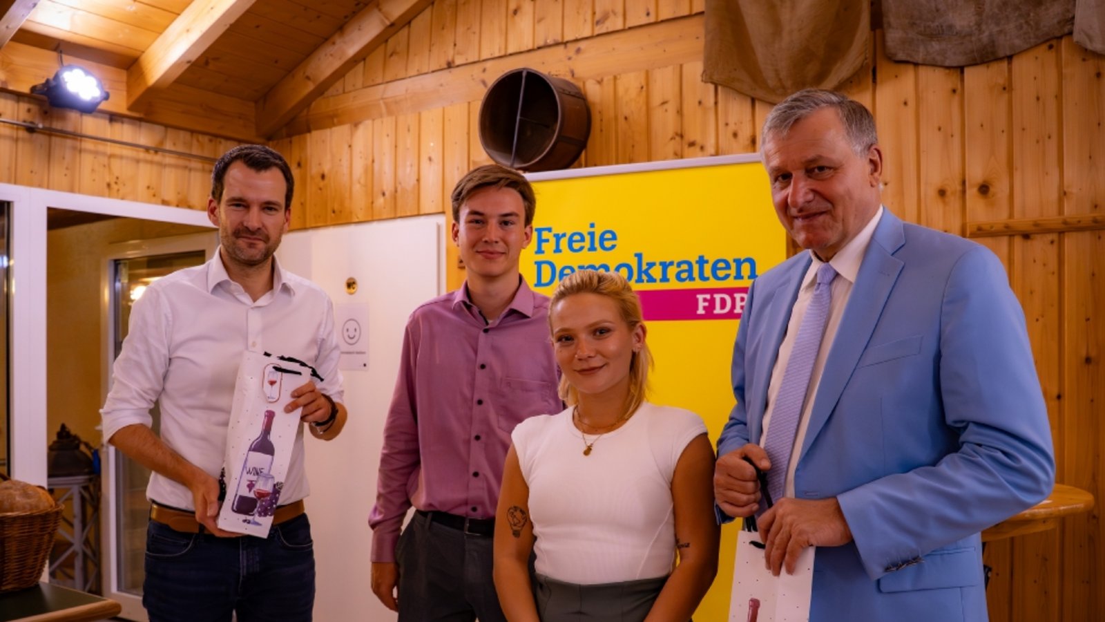 In Vaihingen (von links): Johannes Vogel, Jon Buchmüller, Helena Herzig und Hans-Ulrich Rülke. Foto: p
