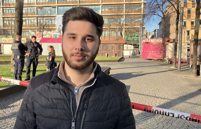 Enes Yildiz ist in Mannheim geboren und aufgewachsen – und hat am Rosenmontag die Amokfahrt in unmittelbarer Nähe miterlebt.<span class='image-autor'>Foto: STZN/Dürr</span>