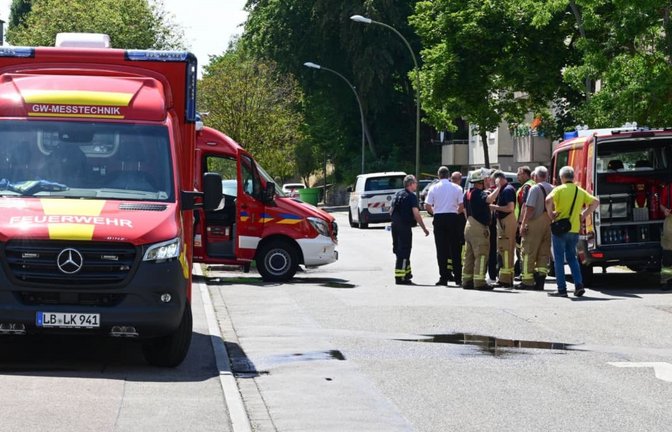 Einsatzkräfte der Feuerwehr am Einsatzort nahe des Umspannwerks in Aldingen, in dem es gebrannt hat.<span class='image-autor'>Bernd Weißbrod/dpa</span>