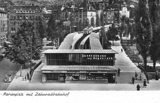 Die erste Talstation am Marienplatz von 1936.<span class='image-autor'>Foto: SSB//Sammlung Gerhard Wandel</span>