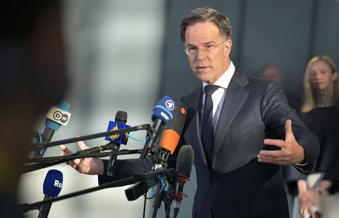 Rutte spricht von der Nato 3.0. Dazu gehört eine stärkere Rolle Europas in dem Verteidigungsbündnis.<span class='image-autor'>Foto: Malin Wunderlich/dpa</span>