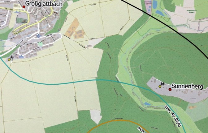 Laut Gutachten wird der Schallschutz unmittelbar vor der Sonnenberg-Siedlung eingehalten.
