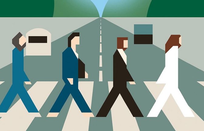 „Abbey Road“ von den Beatles im Remix von Illustrator Dieter Braun für das Buch "Jukebox Heroes" (Knesebeck)<span class='image-autor'>Knesebeck Verlag</span>