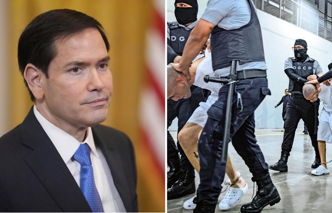 US-Außenminister Rubio verkündet die Freilassung von zehn US-Bürgern, die in El Salvador inhaftiert waren. (Archivbilder)<span class='image-autor'>Foto: Mark Schiefelbein/AP/dpa (li.)/Regierung von El Salvador/dpa (re.)</span>