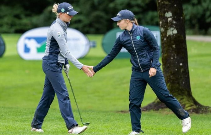 Vergangenes Jahr wurden die Frauen des GC Stuttgart Solitude beim Final Four deutsche Vizemeisterinnen: Kapitänin Sophia Zeeb (li.) und Sophie Renner<span class='image-autor'>DGL</span>