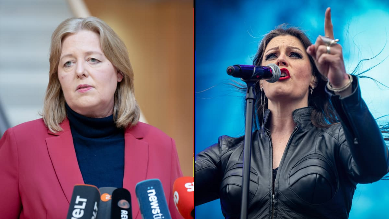 Zwei Frauen, zwei ähnliche Schicksale: Bärbel Bas (links) gab diese Woche ihren Rücktritt als Arbeitsministerin bekannt, Floor Jansen stieg bei Nightwish aus.Imago Zwei Frauen, zwei ähnliche Schicksale: Bärbel Bas (links) gab diese Woche ihren Rücktritt als Arbeitsministerin bekannt, Floor Jansen stieg bei Nightwish aus.Imago