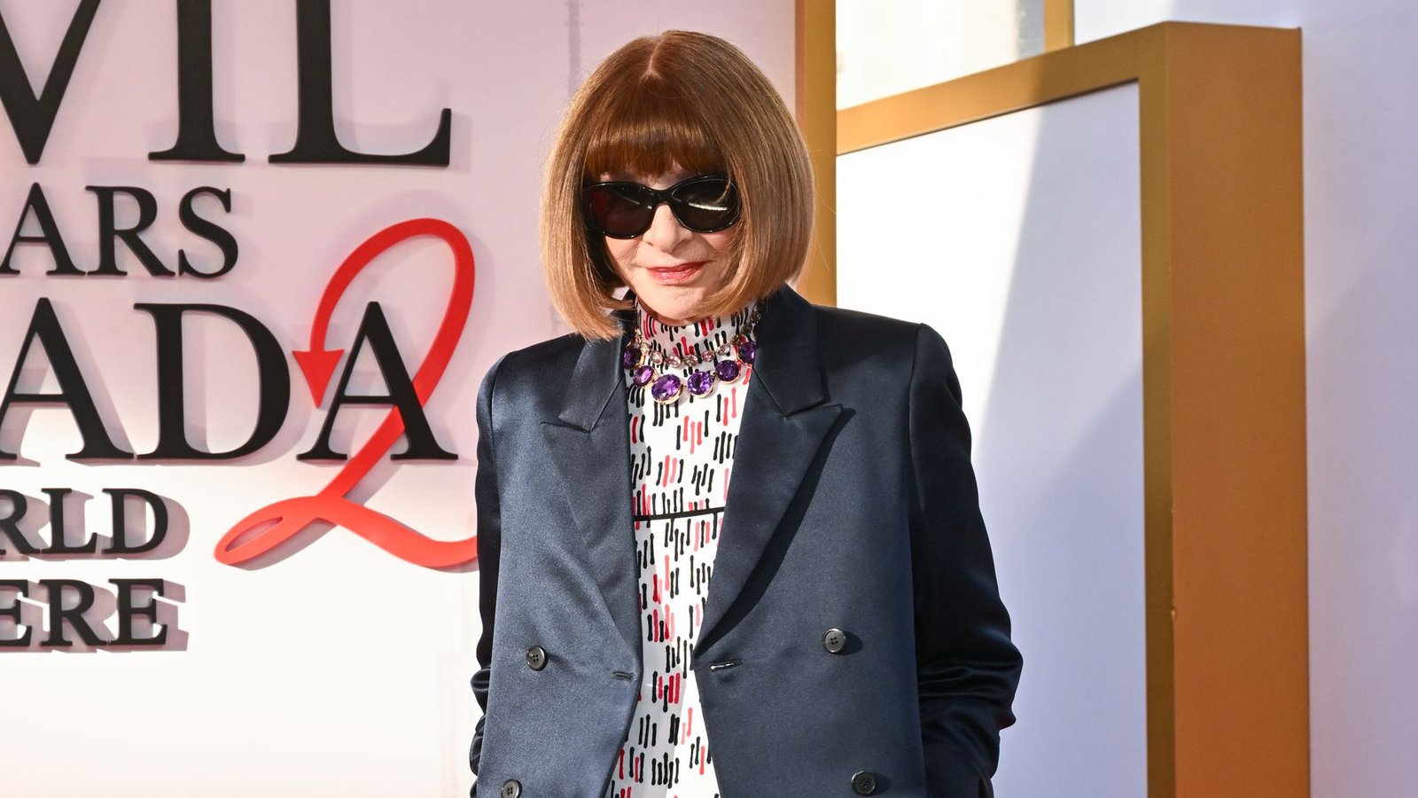 Anne Wintour, die über Jahrzehnte die US-Vogue als Chefredakteurin prägte, bei der Premiere in Manhattan.Foto: Evan Agostini/Invision/AP/dpa